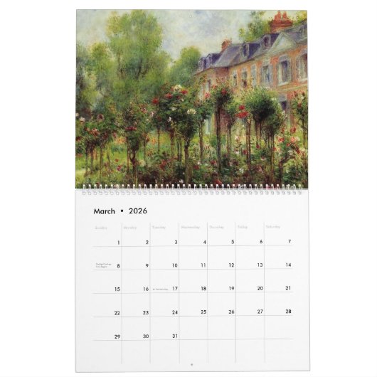 Pierre-Auguste Renoir impressionisme schilderijen Kalender (Mar 2026)