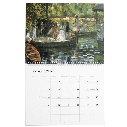 Pierre-Auguste Renoir impressionisme schilderijen Kalender (Feb 2026)