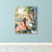 Pierre-Auguste Renoir - In de wei Canvas Afdruk (Insitu (Houten vloer))