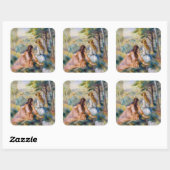 Pierre-Auguste Renoir - In de wei Vierkante Sticker (Vel)