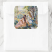 Pierre-Auguste Renoir - In de wei Vierkante Sticker (Tas)