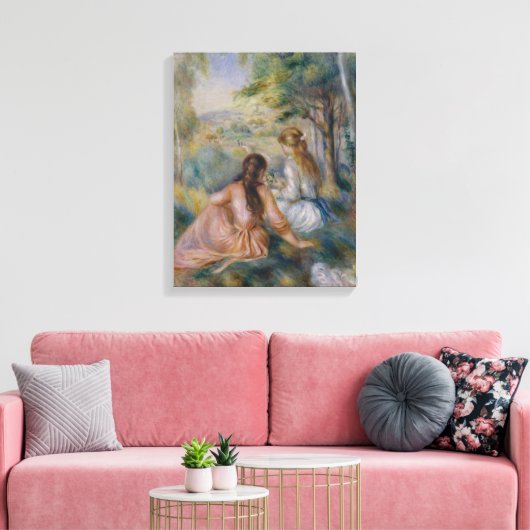 Pierre Auguste Renoir | In de weide Canvas Afdruk (Insitu (Woonkamer))