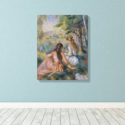 Pierre Auguste Renoir | In de weide Canvas Afdruk (Insitu (Houten vloer))
