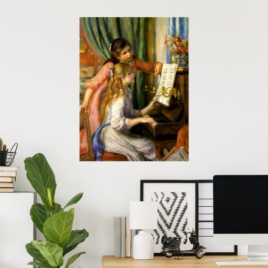 Pierre-Auguste Renoir - Jeunes Filles au Piano Poster (Thuiskantoor)