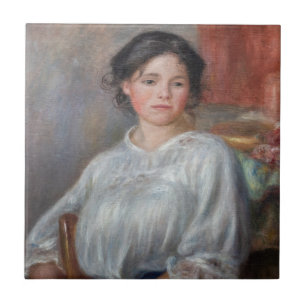 Pierre-Auguste Renoir - Jong meisje zittend Tegeltje