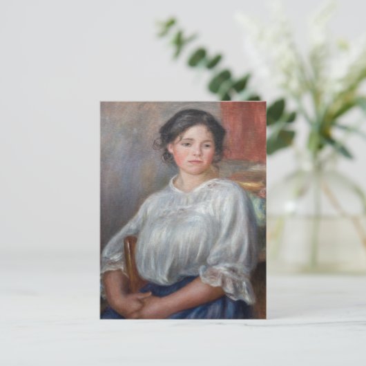 Pierre-Auguste Renoir - Jong vrouw gezeten Briefkaart (Staand voorkant)