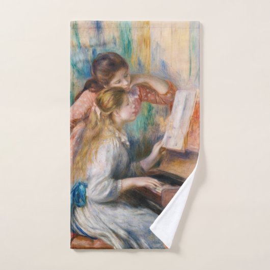 Pierre Auguste Renoir - Jonge meisjes aan de Piano Bad Handdoek (Handdoek)