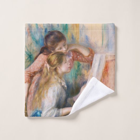 Pierre Auguste Renoir - Jonge meisjes aan de Piano Bad Handdoek (Wasdoekje)