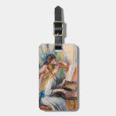 Pierre Auguste Renoir - Jonge meisjes aan de Piano Bagagelabel (Voorkant verticaal)