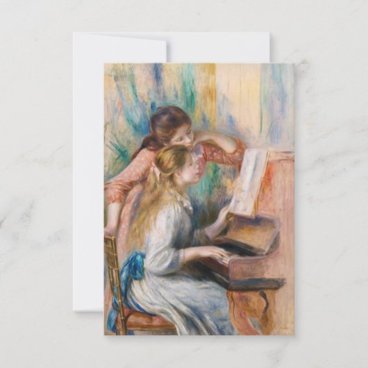 Pierre Auguste Renoir - Jonge meisjes aan de piano Bedankkaart (Voorkant)