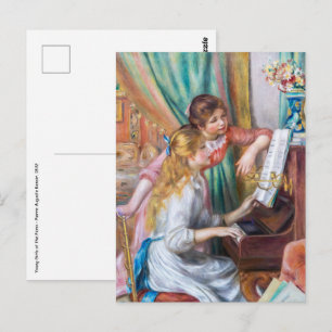 Pierre Auguste Renoir - Jonge meisjes aan de Piano Briefkaart