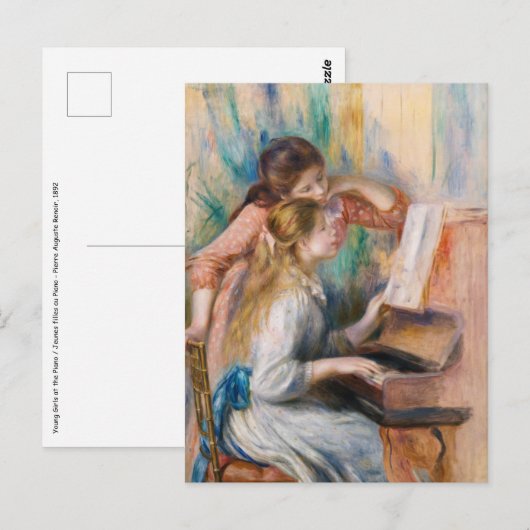 Pierre Auguste Renoir - Jonge meisjes aan de Piano Briefkaart (Voorkant / Achterkant)