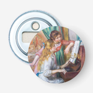 Pierre Auguste Renoir - Jonge meisjes aan de Piano Button Flesopener