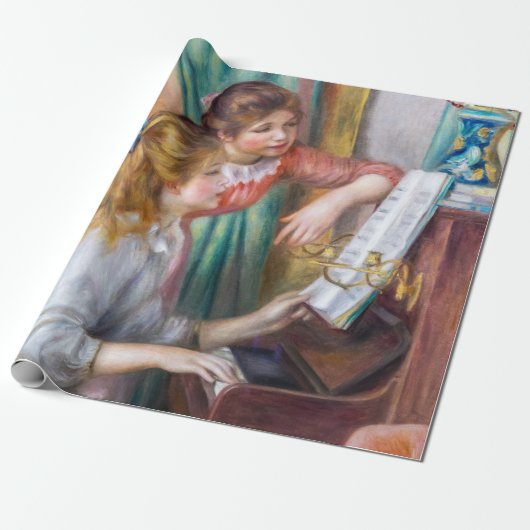 Pierre Auguste Renoir - Jonge meisjes aan de Piano Cadeaupapier (Uitgerold)