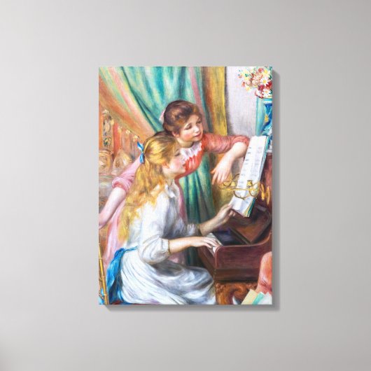 Pierre Auguste Renoir - Jonge meisjes aan de Piano Canvas Afdruk (Voorkant)