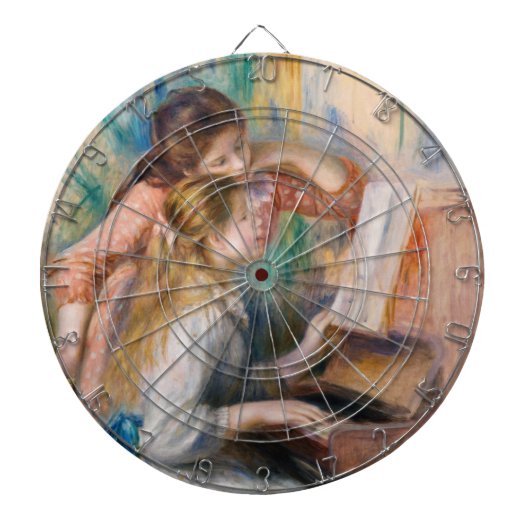 Pierre Auguste Renoir - Jonge meisjes aan de Piano Dartbord (Voorkant)