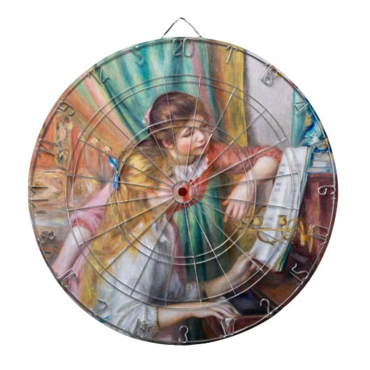 Pierre Auguste Renoir - Jonge meisjes aan de Piano Dartbord (Voorkant)