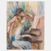 Pierre Auguste Renoir - Jonge meisjes aan de Piano Fleece Deken (Voorkant)