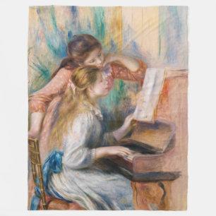 Pierre Auguste Renoir - Jonge meisjes aan de Piano Fleece Deken
