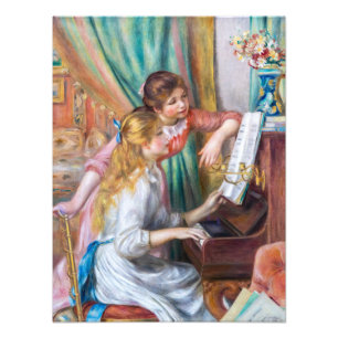 Pierre Auguste Renoir - Jonge meisjes aan de Piano Foto Afdruk