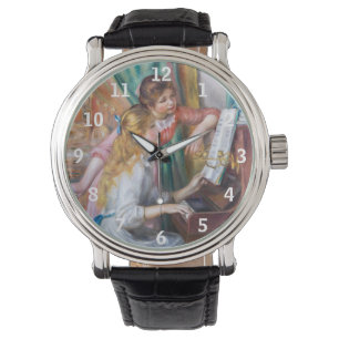 Pierre Auguste Renoir - Jonge meisjes aan de Piano Horloge