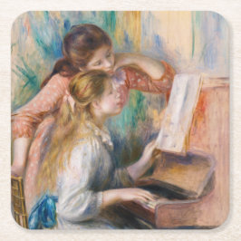 Pierre Auguste Renoir - Jonge meisjes aan de Piano Kartonnen Onderzetters