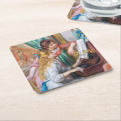 Pierre Auguste Renoir - Jonge meisjes aan de piano Kartonnen Onderzetters (Schuin)