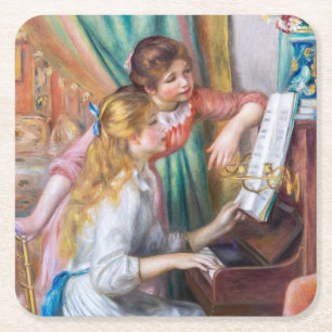 Pierre Auguste Renoir - Jonge meisjes aan de Piano Kartonnen Onderzetters