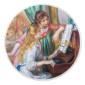 Pierre Auguste Renoir - Jonge meisjes aan de Piano Keramische Knop (Voorkant)
