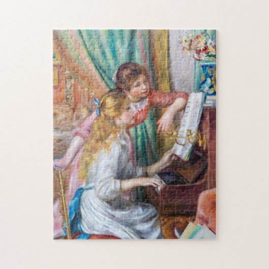 Pierre Auguste Renoir - Jonge meisjes aan de Piano Legpuzzel (Verticaal)