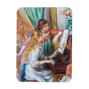 Pierre Auguste Renoir - Jonge meisjes aan de Piano Magneet