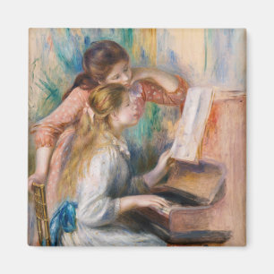 Pierre Auguste Renoir - Jonge meisjes aan de Piano Magneet