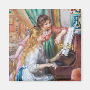 Pierre Auguste Renoir - Jonge meisjes aan de Piano Magneet
