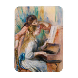 Pierre Auguste Renoir - Jonge meisjes aan de Piano Magneet