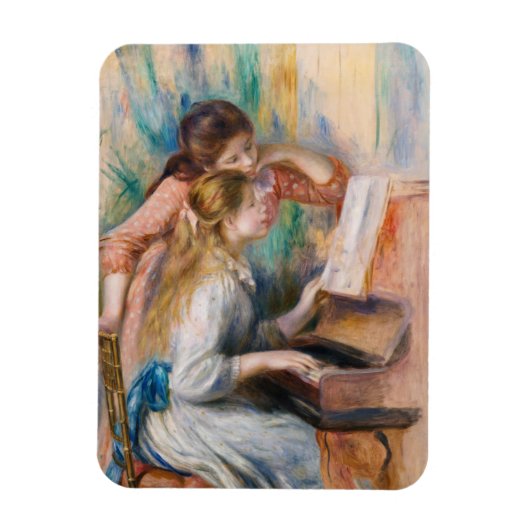 Pierre Auguste Renoir - Jonge meisjes aan de Piano Magneet (Verticaal)