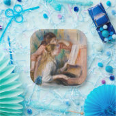 Pierre Auguste Renoir - Jonge meisjes aan de Piano Papieren Bordje (Feest)