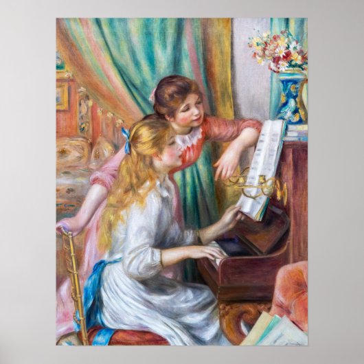 Pierre Auguste Renoir - Jonge meisjes aan de Piano Poster (Voorkant)