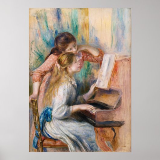 Pierre Auguste Renoir - Jonge meisjes aan de Piano Poster (Voorkant)
