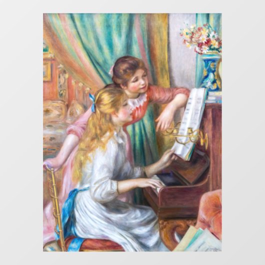 Pierre Auguste Renoir - Jonge meisjes aan de Piano Raamsticker (Vel)