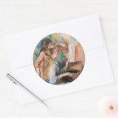 Pierre Auguste Renoir - Jonge meisjes aan de Piano Ronde Sticker (Envelop)