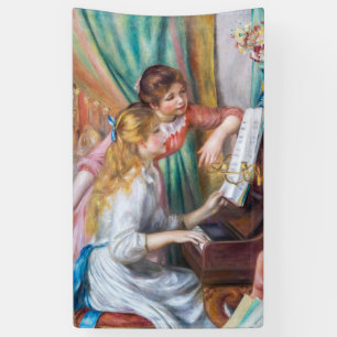 Pierre Auguste Renoir - Jonge meisjes aan de Piano Spandoek
