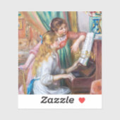 Pierre Auguste Renoir - Jonge meisjes aan de Piano Sticker (Vel)
