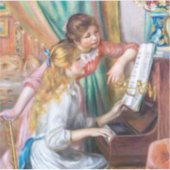 Pierre Auguste Renoir - Jonge meisjes aan de Piano Sticker (Voorkant)
