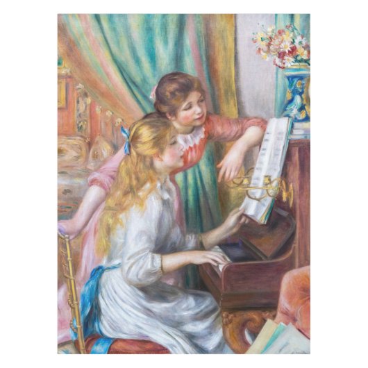 Pierre Auguste Renoir - Jonge meisjes aan de Piano Tafelkleed (Voorkant)