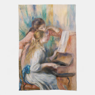 Pierre Auguste Renoir - Jonge meisjes aan de Piano Theedoek