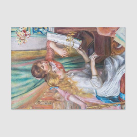 Pierre Auguste Renoir - Jonge meisjes aan de Piano Tissuepapier (Voorkant)
