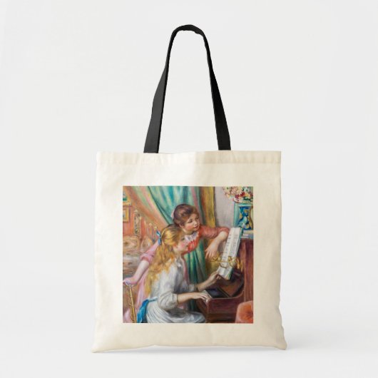 Pierre Auguste Renoir - Jonge meisjes aan de Piano Tote Bag (Voorkant)