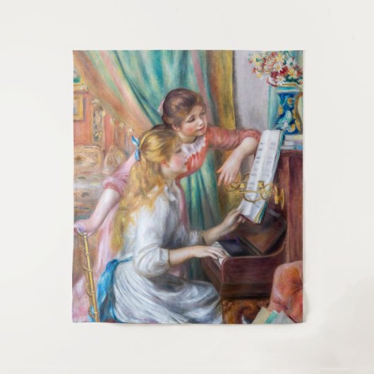 Pierre Auguste Renoir - Jonge meisjes aan de Piano Wandkleed (Voorkant)