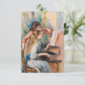 Pierre Auguste Renoir - Jonge meisjes bij de piano Bedankkaart (Staand voorkant)