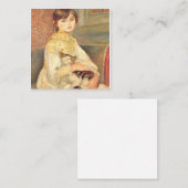 Pierre Auguste renoir - Julie Manet met kat Vierkante Visitekaartje (Voorkant / Achterkant)